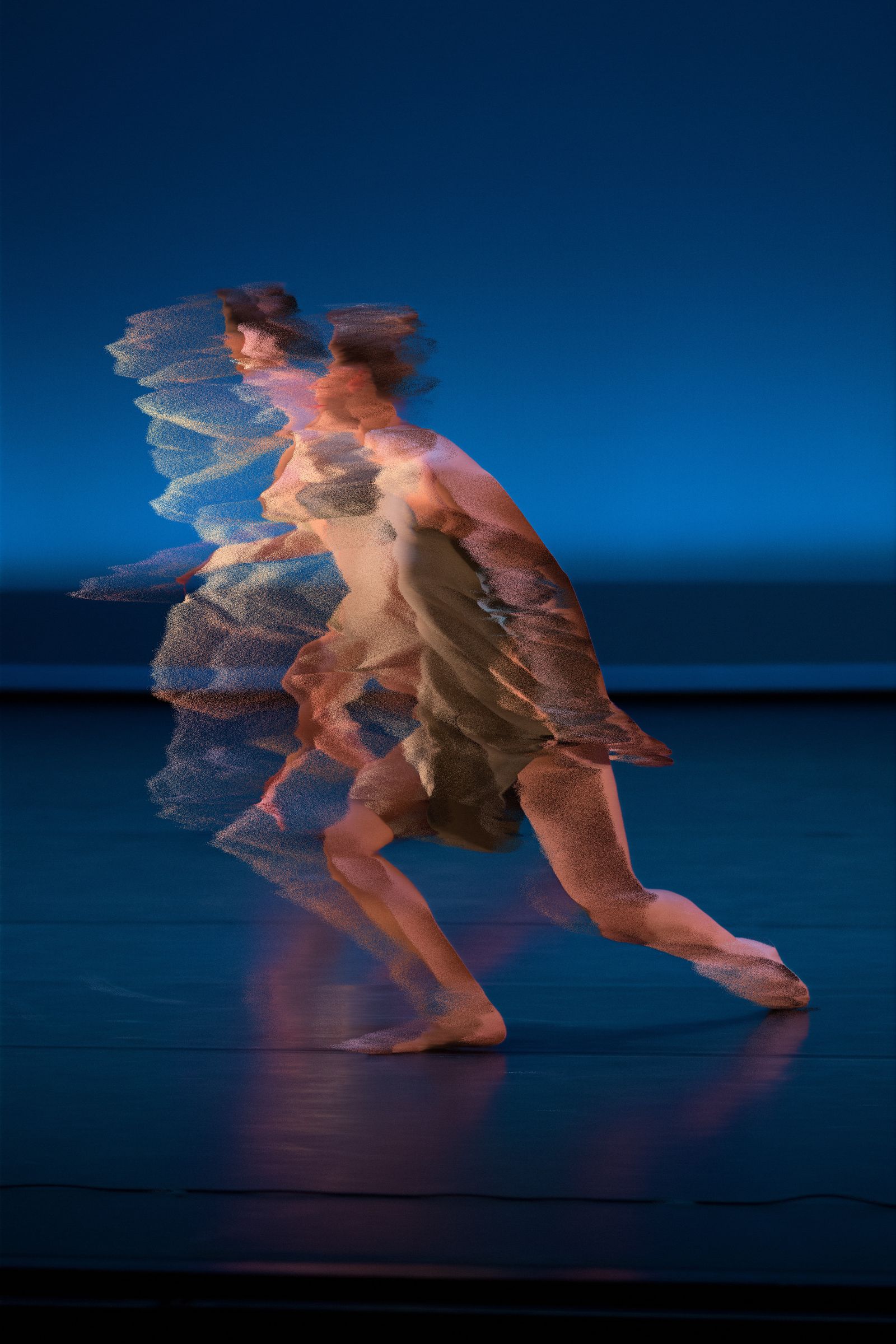 Dancer distorted with pixel sorting