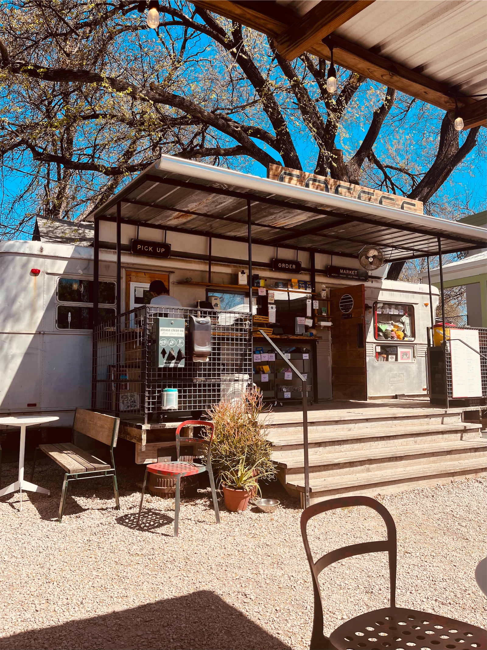 A hip, outdoor coffee shop