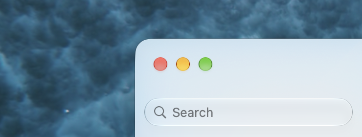 Screenshot of stoplight controls in macOS Golden Gate beta 6