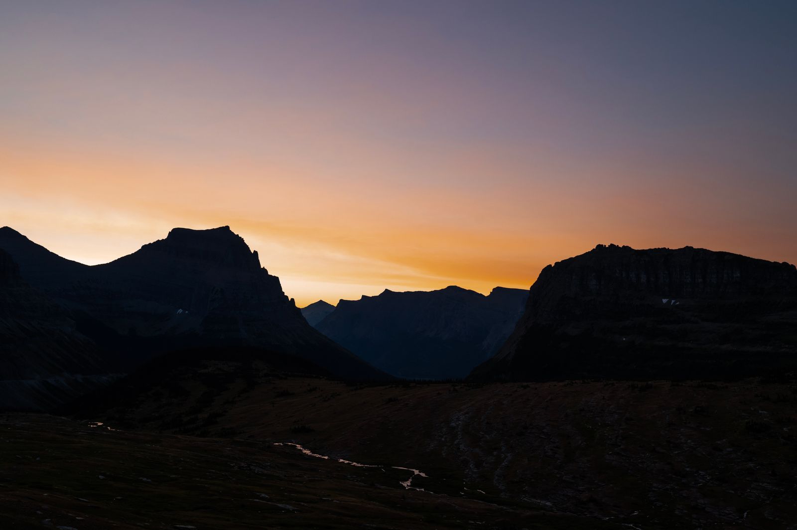 Sunrise over the mountaintop