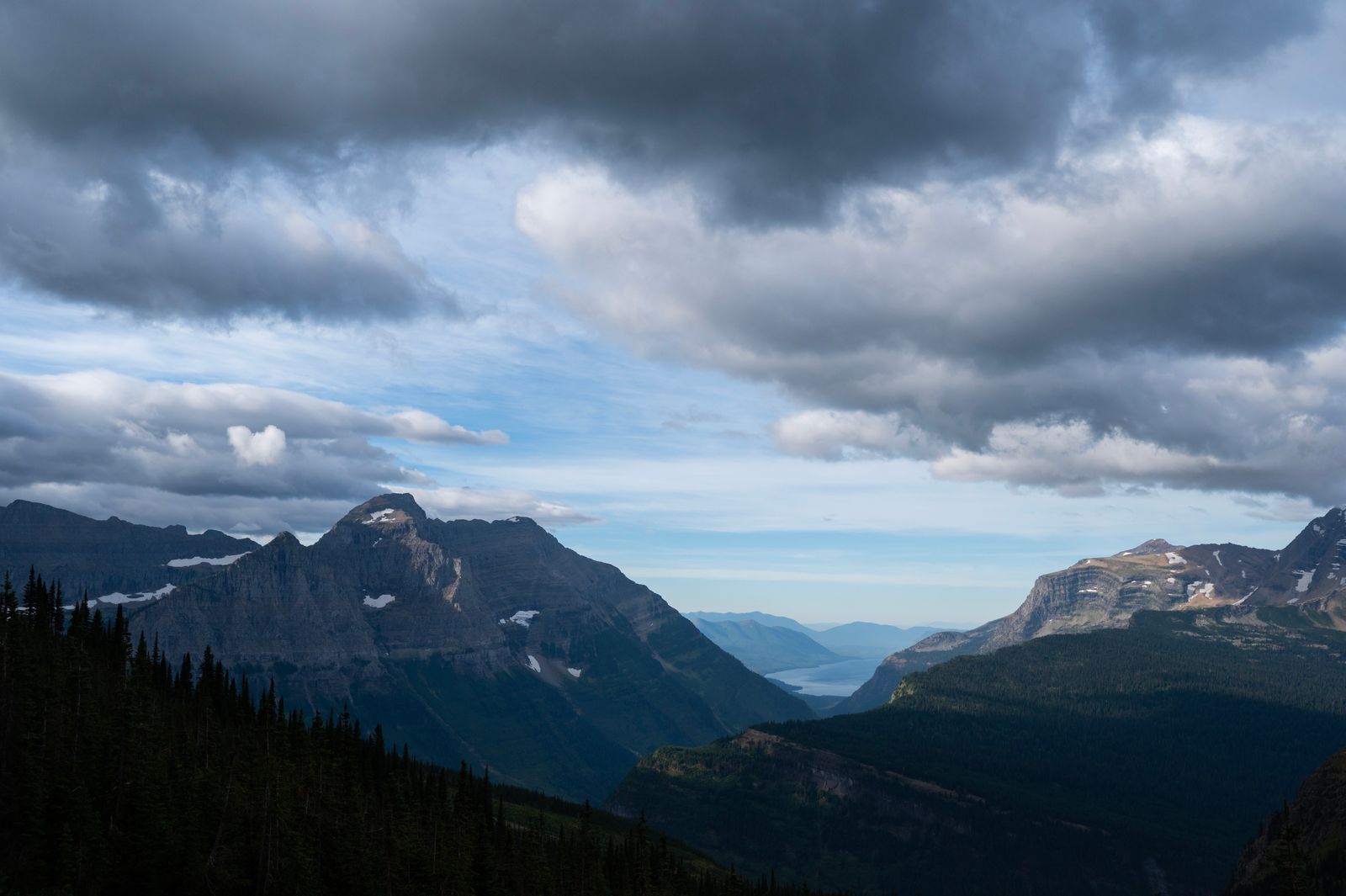 Distant lake in the mountains