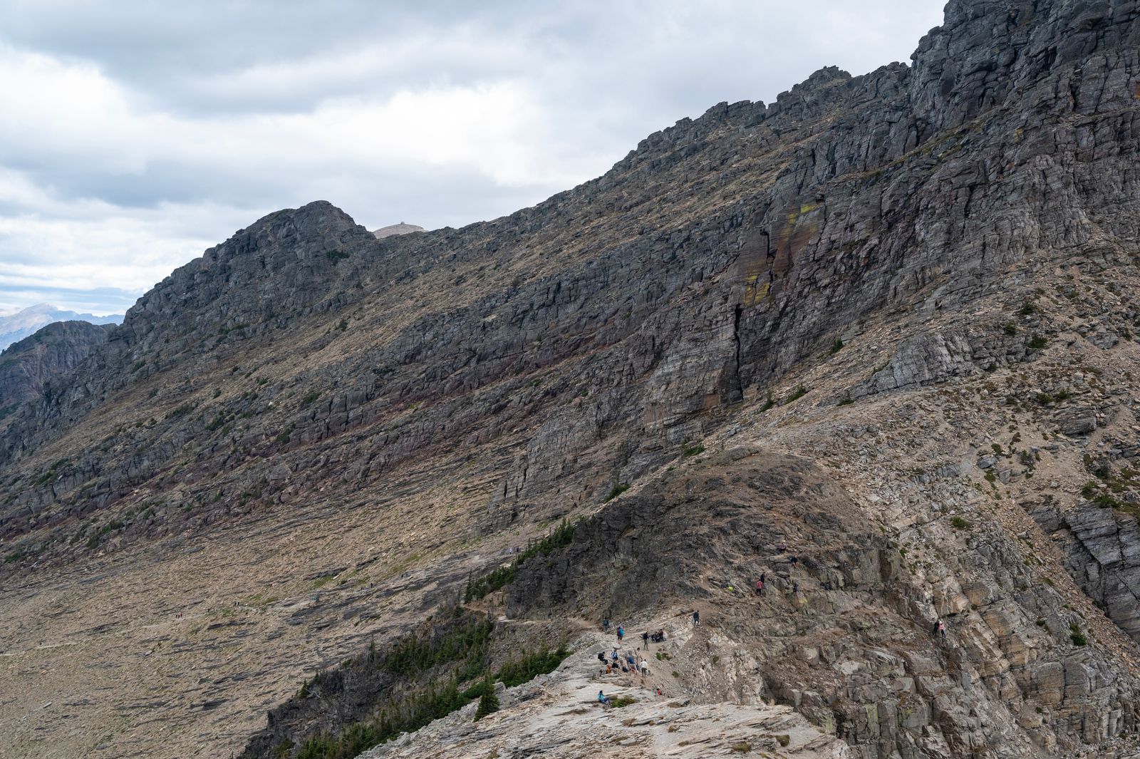 Hikers at the peak of Highline Trail